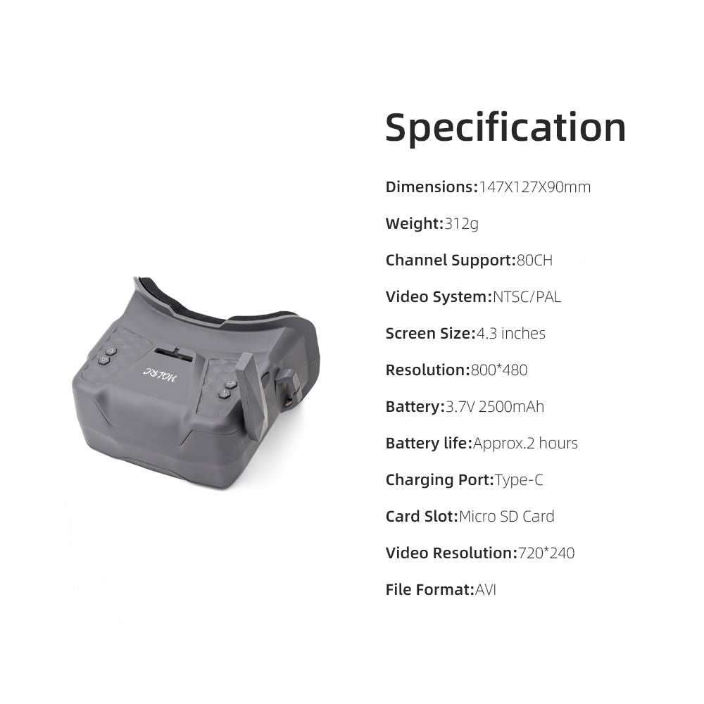 HGLRC VR001 5.8G FPV goggles support card recording – HGLRC Company