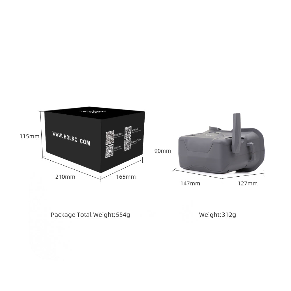 HGLRC VR001 5.8G FPV goggles support card recording – HGLRC Company