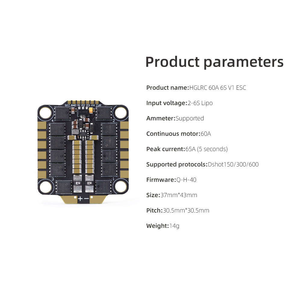 60A 6S V1 ESC BLS 2-6S 4in1 M3, Supports