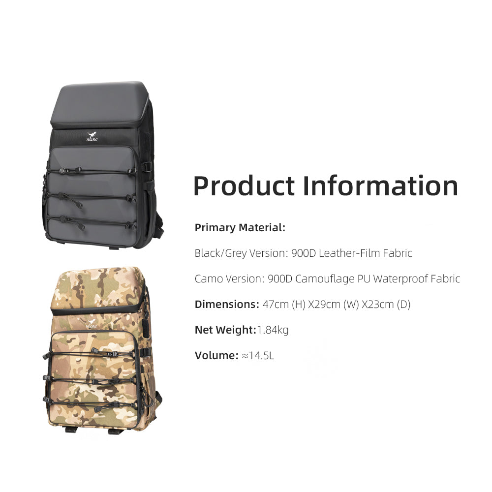 HGLRC B2 Black-grey/camouflage Backpack 14.5L travel /Drone backpack ...